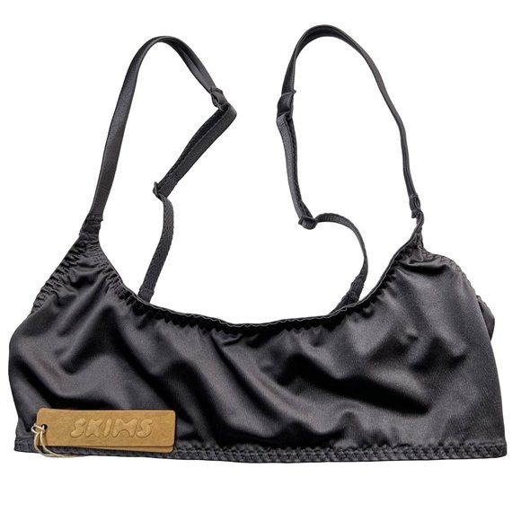 SKIMS Stretch Satin Scoop Neck Bralette Lot of 2 Armor Bronze XXS - Picture 3 of 12